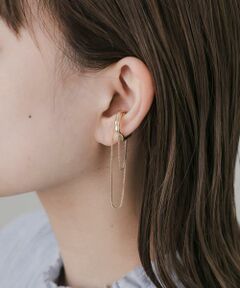 SMELLY / スメリー ピアス・イヤリング | ニュアンスカーブチェーンイヤカフ