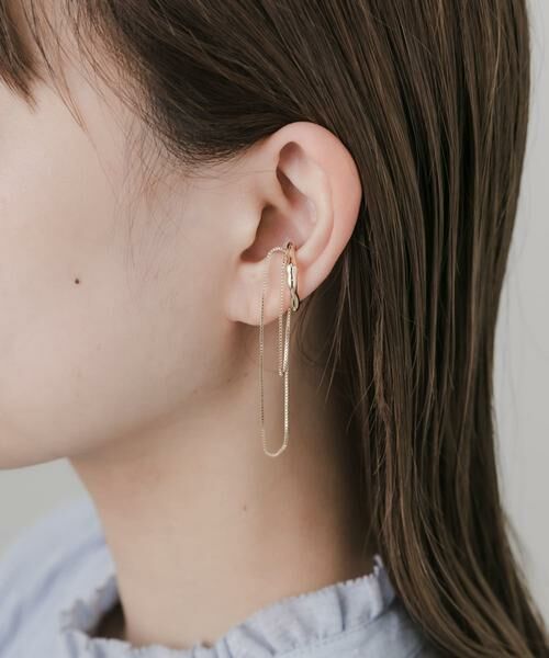 SMELLY / スメリー ピアス・イヤリング | ニュアンスカーブチェーンイヤカフ | 詳細1