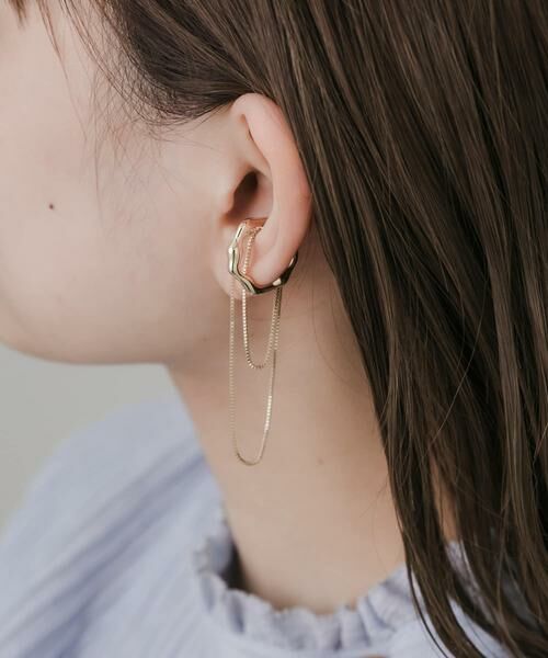 SMELLY / スメリー ピアス・イヤリング | ニュアンスカーブチェーンイヤカフ | 詳細2
