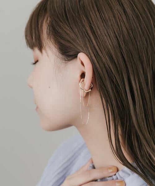 SMELLY / スメリー ピアス・イヤリング | ニュアンスカーブチェーンイヤカフ | 詳細3