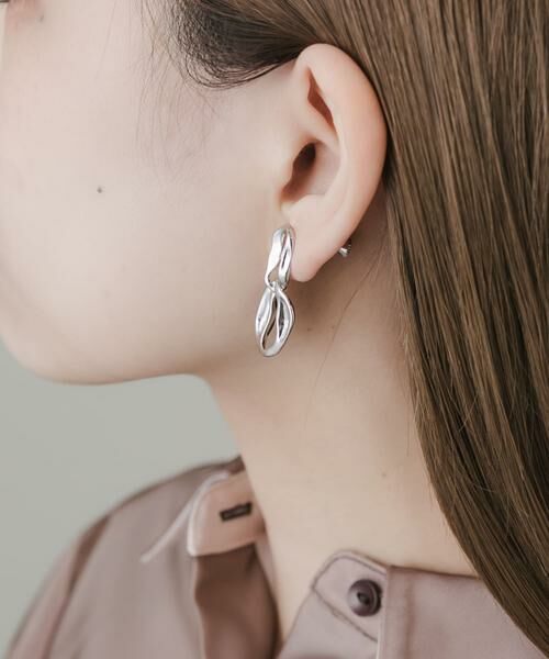 SMELLY / スメリー ピアス・イヤリング | ニュアンスダブルオーバルイヤリング | 詳細1