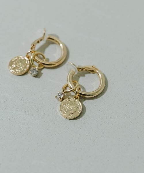 SMELLY / スメリー ピアス・イヤリング | コインガラスフープマルチWAYイヤリング | 詳細1