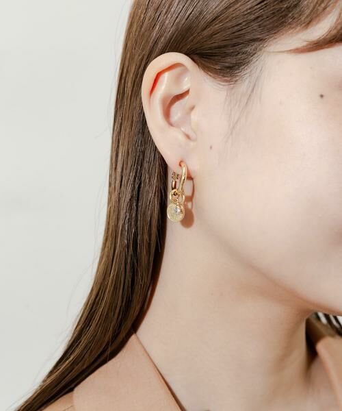 SMELLY / スメリー ピアス・イヤリング | コインガラスフープマルチWAYイヤリング | 詳細4