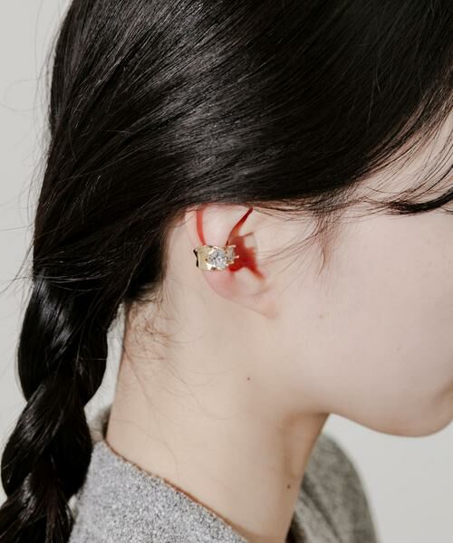 SMELLY / スメリー ピアス・イヤリング | ビジューハートワイドイヤカフ | 詳細1