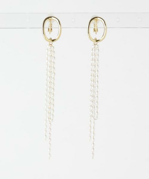 SMELLY / スメリー ピアス・イヤリング | メタルオーバルパールチェーンイヤリング | 詳細3