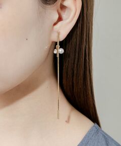SMELLY / スメリー ピアス・イヤリング | パールビジューメタルロングイヤリング