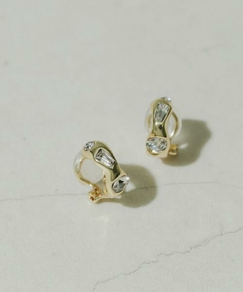 SMELLY / スメリー ピアス・イヤリング | ビジューニュアンスメタルフープイヤリング | 詳細1