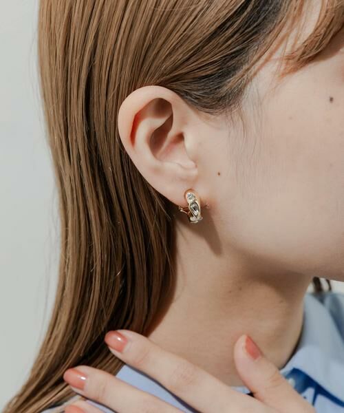 SMELLY / スメリー ピアス・イヤリング | ビジューニュアンスメタルフープイヤリング | 詳細3