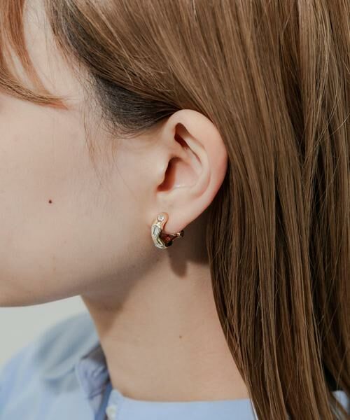 SMELLY / スメリー ピアス・イヤリング | ビジューニュアンスメタルフープイヤリング | 詳細4