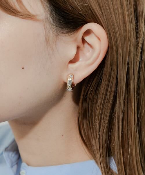 SMELLY / スメリー ピアス・イヤリング | ビジューニュアンスメタルフープイヤリング | 詳細5