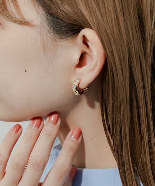 SMELLY / スメリー ピアス・イヤリング | ビジューニュアンスメタルフープイヤリング | 詳細6
