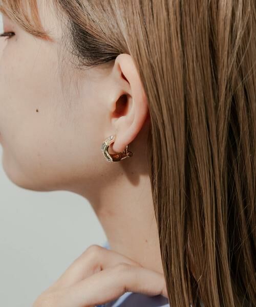 SMELLY / スメリー ピアス・イヤリング | ビジューニュアンスメタルフープイヤリング | 詳細7