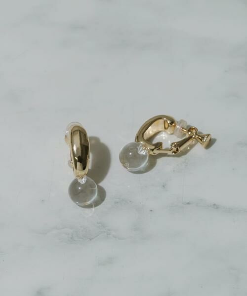 SMELLY / スメリー ピアス・イヤリング | ドロップクリアボールメタルイヤリング | 詳細1