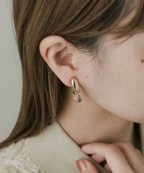 SMELLY / スメリー ピアス・イヤリング | ドロップクリアボールメタルイヤリング | 詳細4