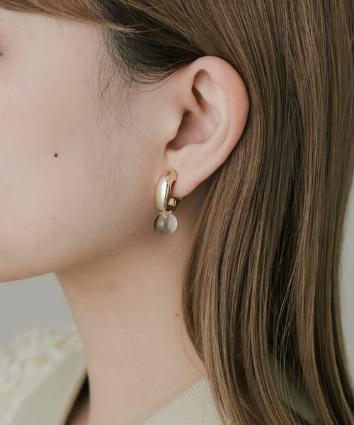 SMELLY / スメリー ピアス・イヤリング | ドロップクリアボールメタルイヤリング | 詳細5