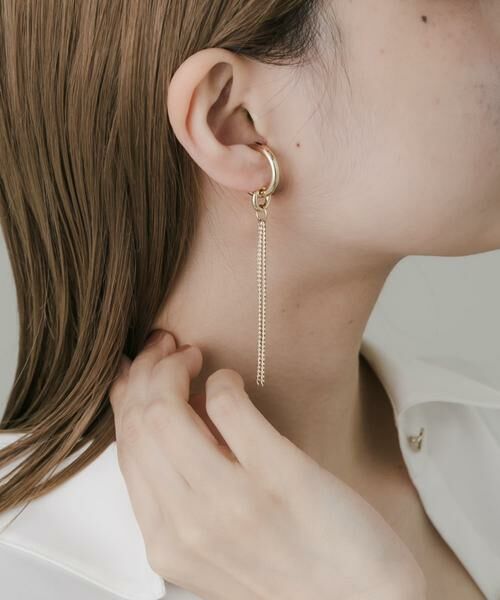 SMELLY / スメリー ピアス・イヤリング | ドロップロングチェーンイヤカフ | 詳細1