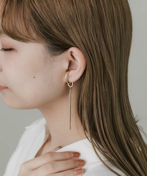 SMELLY / スメリー ピアス・イヤリング | ドロップロングチェーンイヤカフ | 詳細2