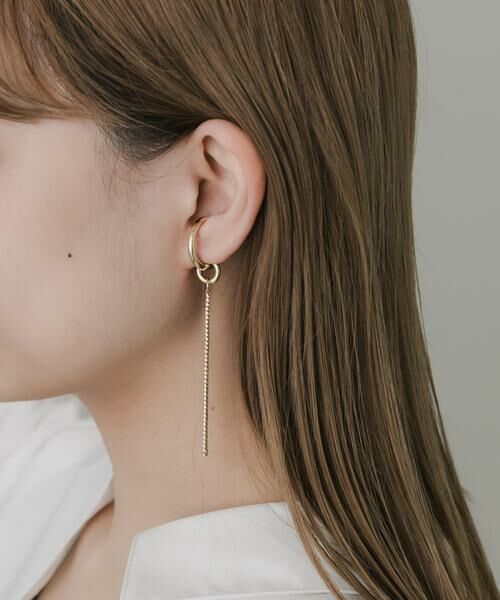 SMELLY / スメリー ピアス・イヤリング | ドロップロングチェーンイヤカフ | 詳細3