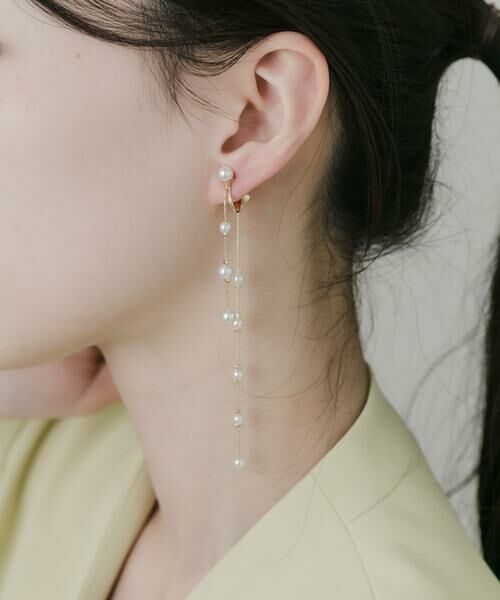 SMELLY / スメリー ピアス・イヤリング | パールロングチェーンイヤリング | 詳細1