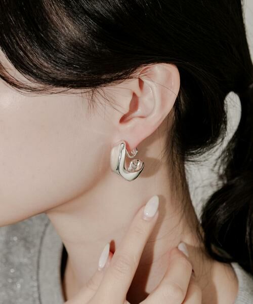 SMELLY / スメリー ピアス・イヤリング | ニュアンスワイドフープイヤリング | 詳細6