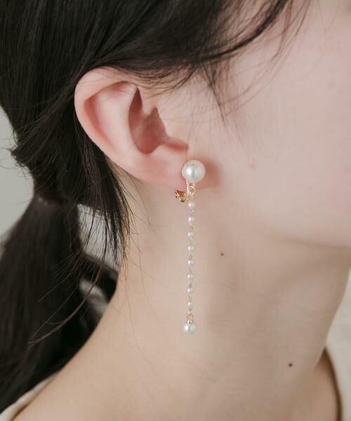 SMELLY / スメリー ピアス・イヤリング | パールグラデーションチェーンイヤリング（ゴールド系その他）