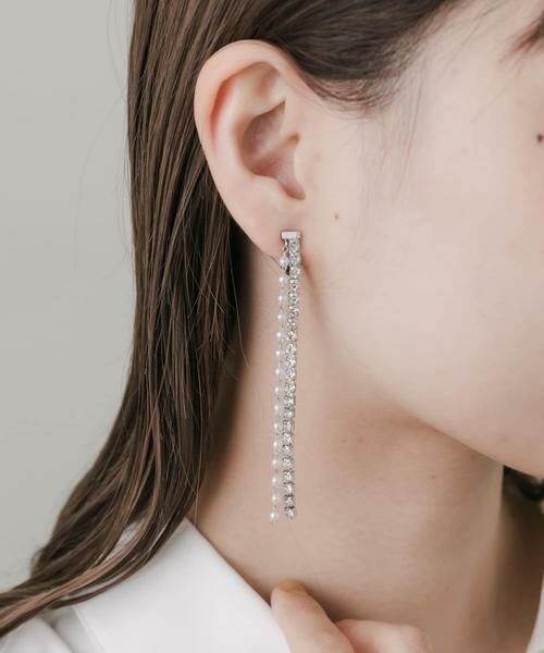 SMELLY / スメリー ピアス・イヤリング | ビジューパールロングチェーンイヤリング | 詳細2