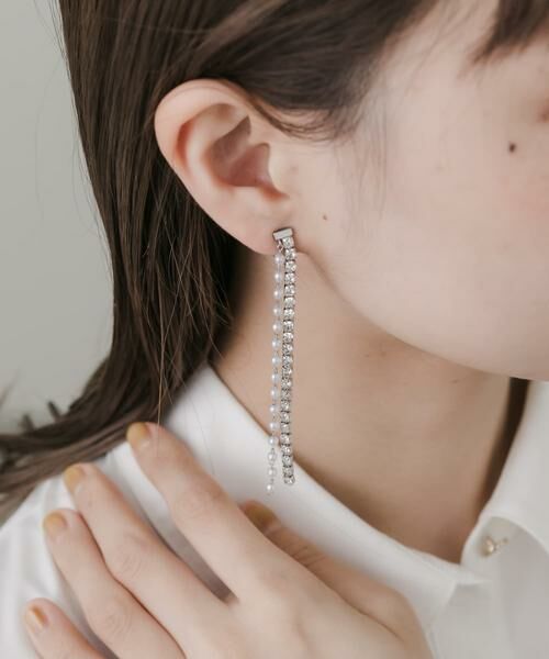 SMELLY / スメリー ピアス・イヤリング | ビジューパールロングチェーンイヤリング | 詳細4