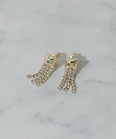 SMELLY / スメリー ピアス・イヤリング | メタルスクエアビジューチェーンイヤリング