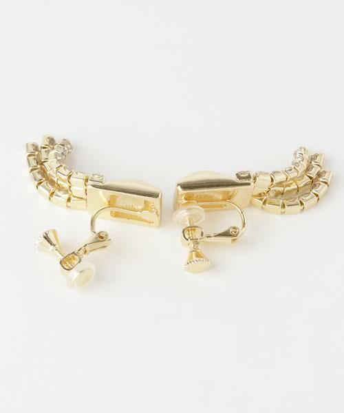 SMELLY / スメリー ピアス・イヤリング | メタルスクエアビジューチェーンイヤリング | 詳細7