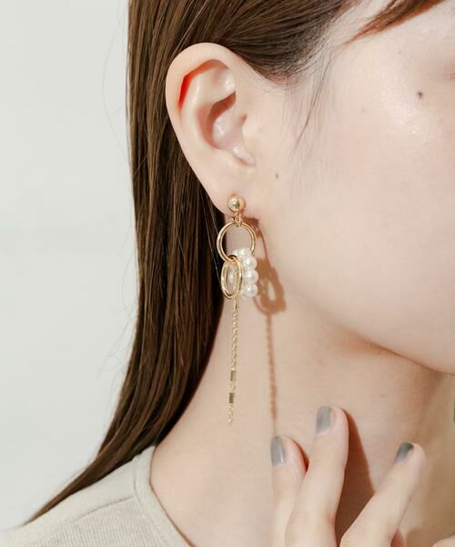 SMELLY / スメリー ピアス・イヤリング | パールリングチェーンイヤリング | 詳細3