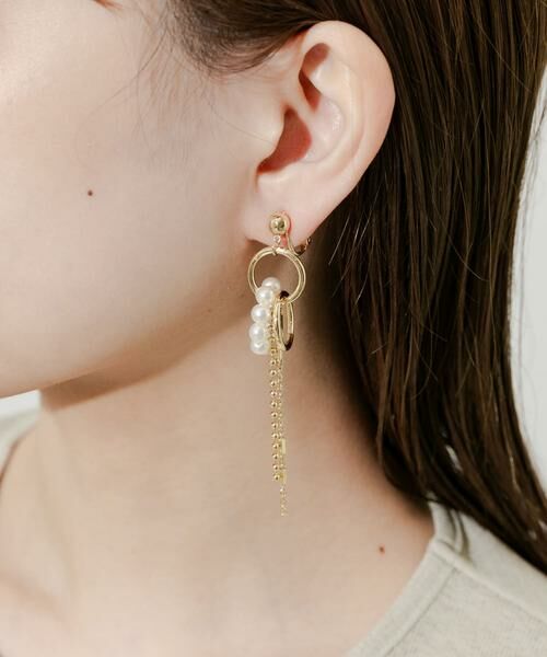 SMELLY / スメリー ピアス・イヤリング | パールリングチェーンイヤリング | 詳細6