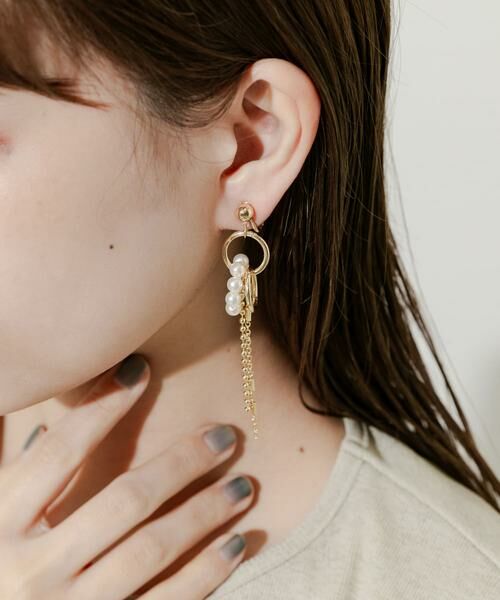 SMELLY / スメリー ピアス・イヤリング | パールリングチェーンイヤリング | 詳細7