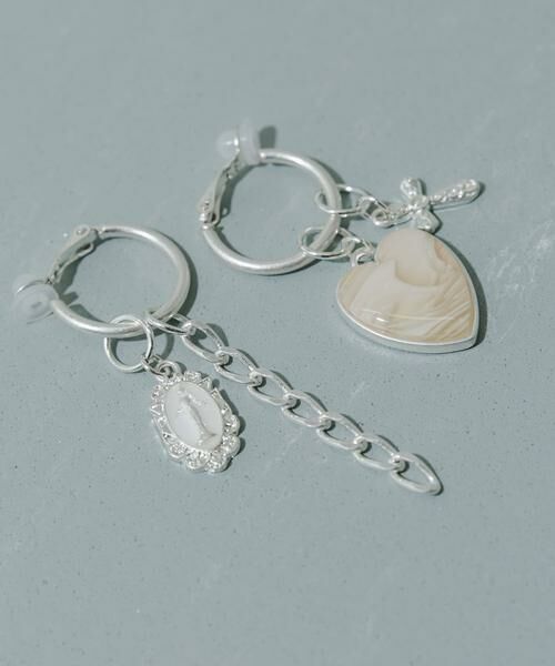 SMELLY / スメリー ピアス・イヤリング | アシメハートチェーンイヤリング | 詳細1