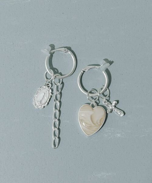 SMELLY / スメリー ピアス・イヤリング | アシメハートチェーンイヤリング | 詳細2