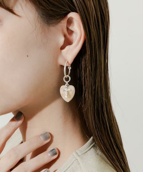SMELLY / スメリー ピアス・イヤリング | アシメハートチェーンイヤリング | 詳細3