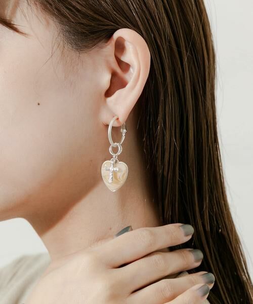 SMELLY / スメリー ピアス・イヤリング | アシメハートチェーンイヤリング | 詳細4