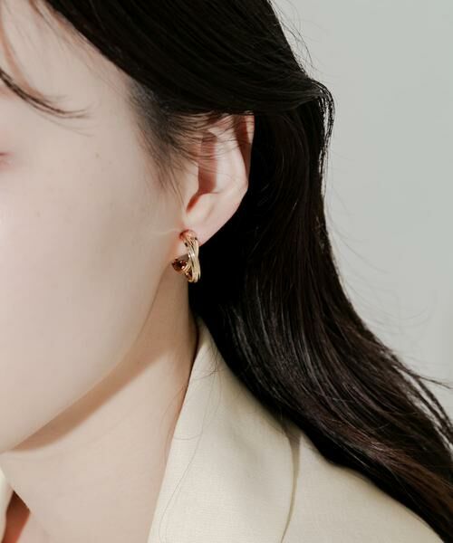 SMELLY / スメリー ピアス・イヤリング | メタルクロスフープイヤリング | 詳細2