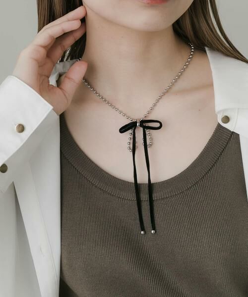 SMELLY / スメリー ネックレス・ペンダント・チョーカー | トップリボンボールチェーンネックレス | 詳細3