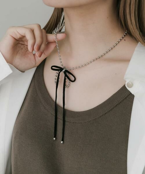 SMELLY / スメリー ネックレス・ペンダント・チョーカー | トップリボンボールチェーンネックレス | 詳細4