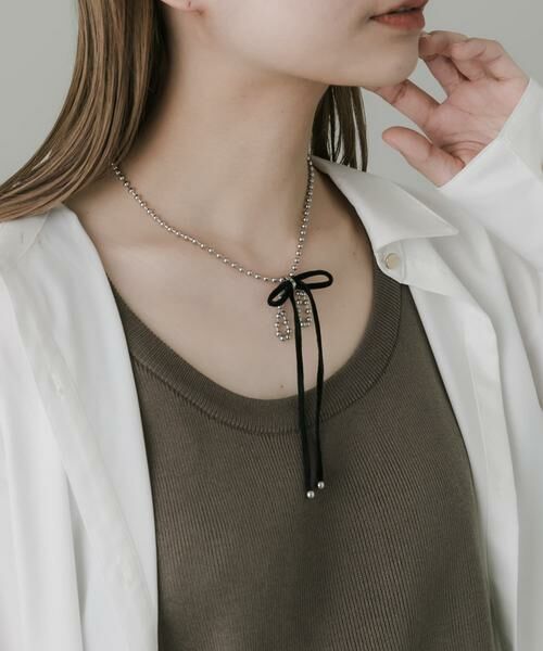 SMELLY / スメリー ネックレス・ペンダント・チョーカー | トップリボンボールチェーンネックレス | 詳細5