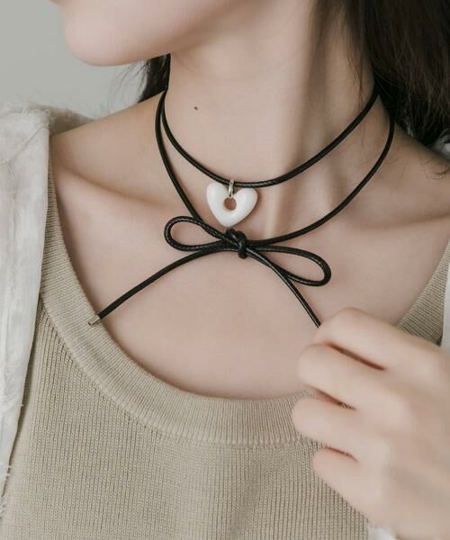 SMELLY / スメリー ネックレス・ペンダント・チョーカー | ハートワントップロングコードチョーカー | 詳細1