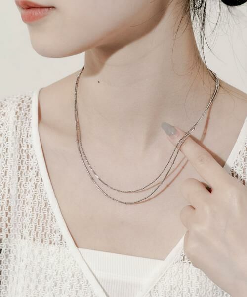 SMELLY / スメリー ネックレス・ペンダント・チョーカー | ステンレスボールツイストレイヤードネックレス | 詳細1