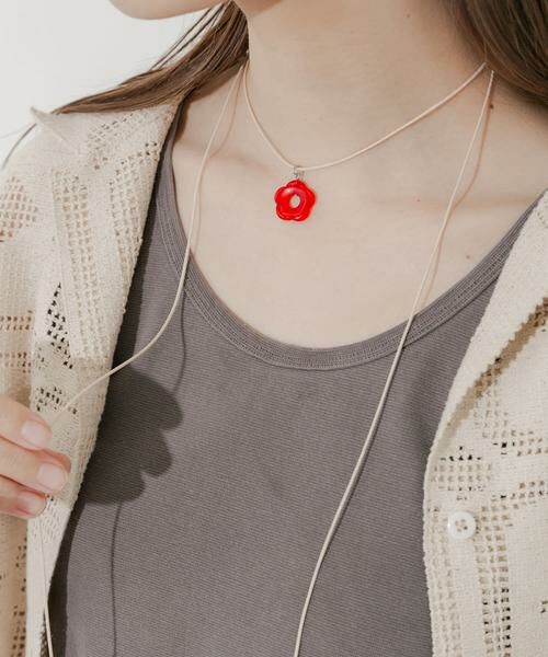 SMELLY / スメリー ネックレス・ペンダント・チョーカー | カラーフラワートップコードネックレス | 詳細3