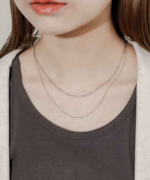 SMELLY / スメリー ネックレス・ペンダント・チョーカー | ステンレスミニボール2レイヤードネックレス | 詳細5