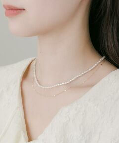 SMELLY / スメリー ネックレス・ペンダント・チョーカー | パールハートチェーンレイヤードネックレス