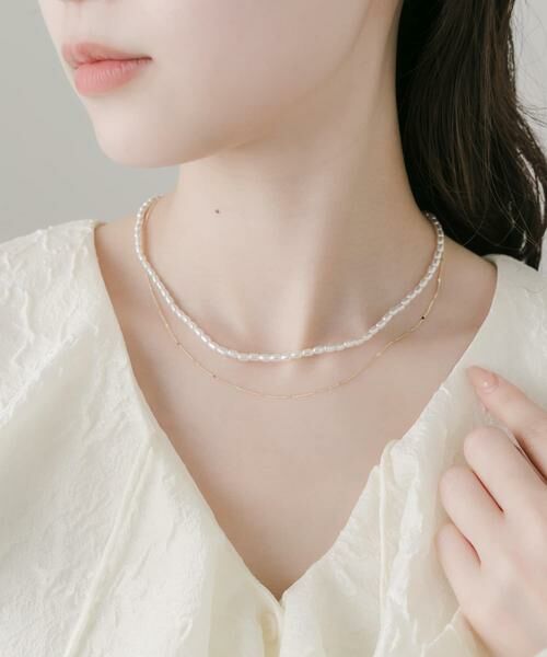 SMELLY / スメリー ネックレス・ペンダント・チョーカー | パールハートチェーンレイヤードネックレス | 詳細2