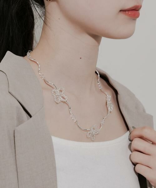 SMELLY / スメリー ネックレス・ペンダント・チョーカー | ビーズフラワーモチーフチョーカーネックレス | 詳細2