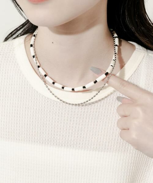 SMELLY / スメリー ネックレス・ペンダント・チョーカー | ビーズメタルボールレイヤードネックレス | 詳細3