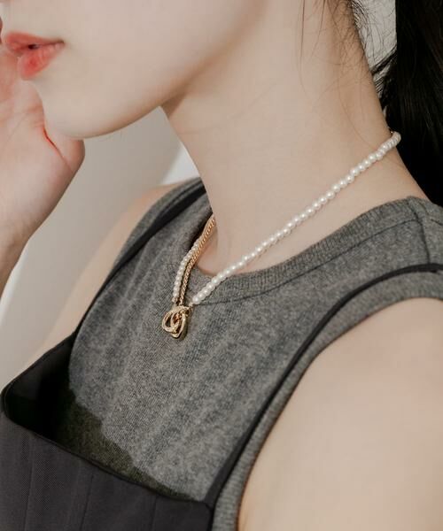SMELLY / スメリー ネックレス・ペンダント・チョーカー | パールチェーンコンビショートネックレス | 詳細1