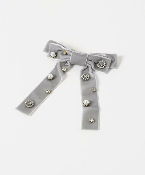 SMELLY / スメリー カチューシャ・カチューム・その他 | ビジューベロアリボンバレッタ | 詳細8